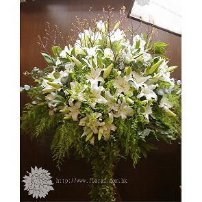 F4	百合 帛事悼念花籃